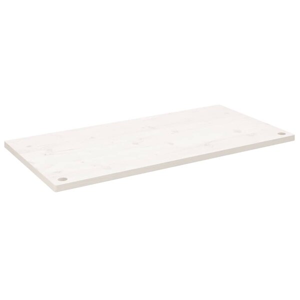 vidaXL Dessus de bureau blanc 100x60x2 5 cm bois massif de pin