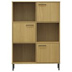 vidaXL Bibliothèque avec pieds en métal Marron 90x35x128 5cm Bois OSLO