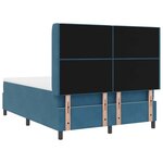 vidaXL Lit à Ressorts avec Matelas LED Bleu 140 x 190 cm Velours