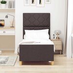 vidaXL Cadre de lit avec tête de lit Marron foncé 80 x 200 cm tissu