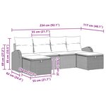 vidaXL Ensemble de Canapés 6 Pièces Marron et rouge polyrotin