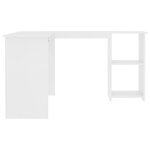 vidaXL Bureau d'angle en forme de L Blanc 120x140x75 cm