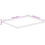 vidaXL Dessus de table bord vivant 90x80x2 5 cm bois de manguier brut