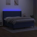 vidaXL Sommier à lattes de lit matelas LED Bleu 180x200 cm Tissu