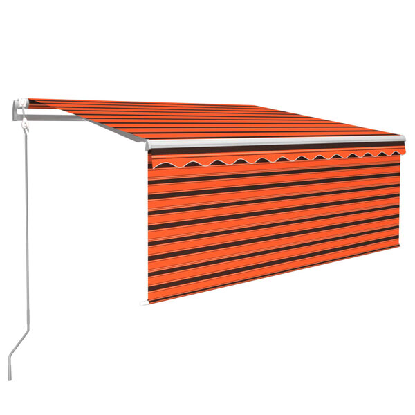 vidaXL Auvent rétractable automatique avec store 3x2 5 m Orange marron