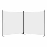 vidaXL Cloison de séparation 2 panneaux Blanc 348x180 cm Tissu