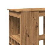 vidaXL Table de bar avec étagères chêne artisanal bois d'ingénierie
