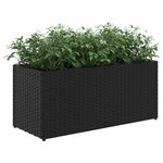 vidaXL Jardinières avec 2 pots 2 Pièces noir 72x30x32 cm résine tressée