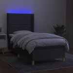 vidaXL Sommier à lattes de lit matelas LED Gris foncé 90x190cm Tissu