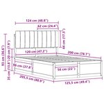 vidaXL Cadre de lit avec tête de lit rembourrée Gris foncé