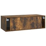 vidaXL Meuble TV mural Chêne fumé 98 x 41 x 30 cm Bois d'ingénierie