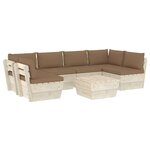 vidaXL Salon de jardin palette 7 Pièces avec coussins Épicéa imprégné