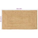 vidaXL Tapis Beige 80 x 150 cm Jute