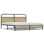 vidaXL Cadre de lit en métal sans matelas chêne sonoma 200x200 cm