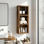 vidaXL Armoire murale de salle de bain Chêne Fumé 20 x 10 x 50 cm