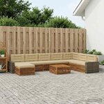 vidaXL Ensemble de canapés d'extérieur 9 pc Naturel et Beige