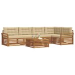 vidaXL Ensemble de canapés d'extérieur 6 pc Naturel et Beige