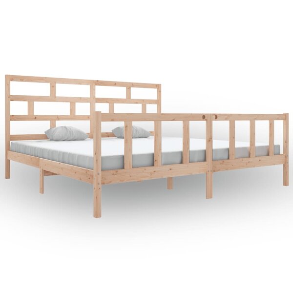 vidaXL Cadre de lit bois de pin massif 180x200 cm super king