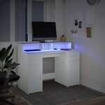 vidaXL Bureau avec lumières LED blanc 120x55x91 cm bois d'ingénierie