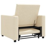 vidaXL Canapé-lit Simple Convertible 3-en-1 Crème Tissu
