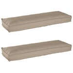 vidaXL Coussins de palettes pour banc 2 Pièces Taupe 120x40x8 cm en tissu Oxford