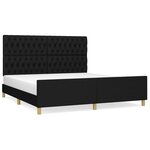 vidaXL Cadre de lit avec tête de lit Noir 180 x 200 cm Tissu