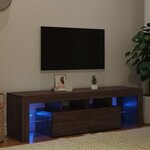 vidaXL Meuble TV avec lumières LED Chêne marron 140x36 5x40 cm