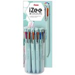 Lot de 12 Stylos à bille rétractable 4 couluers iZee vert menthe PENTEL