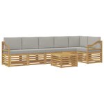 vidaXL Ensemble de canapés d'extérieur 7 pc Blanc et gris clair