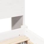 vidaXL Lit bibliothèque sans matelas blanc 160x200 cm bois pin massif