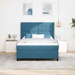 vidaXL Lit à ressorts avec matelas Bleu 160 x 200 cm Velours