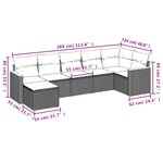 vidaXL Salon de jardin 7 Pièces avec coussins noir résine tressée