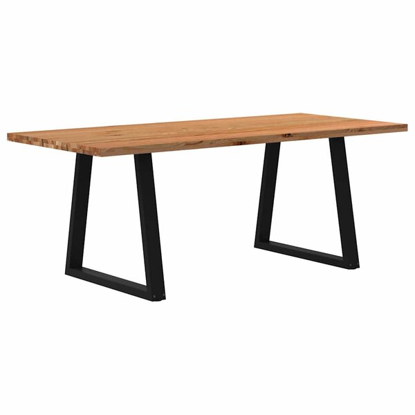 vidaXL Table à manger marron clair bois de chêne massif rectangulaire
