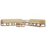 vidaXL Ensemble de canapés d'extérieur 9 pc Naturel et Beige