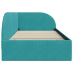 vidaXL Cadre de lit d'angle Turquoise 100 x 200 cm Velours