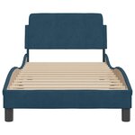 vidaXL Cadre de lit avec tête de lit Dover bleu 90x190 cm velours