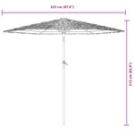 vidaXL Parasol de jardin avec mât en acier bleu 223x223x213 cm