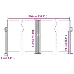 vidaXL Auvent latéral rétractable noir 100x600 cm