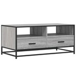 vidaXL Table basse sonoma gris 100x50x45 cm bois d'ingénierie et métal