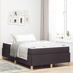 vidaXL Lit à ressorts Blanc et Marron foncé 120 x 200 cm Polyester