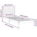 vidaXL Cadre de lit extra long sans matelas 90x220 cm bois massif