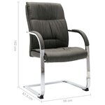 vidaXL Chaise de bureau cantilever Gris Tissu
