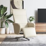 vidaXL Fauteuil inclinable avec repose-pieds crème similicuir