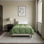 vidaXL Duvet d'été simple Matelassé Vert 135 x 220 cm Microfibre