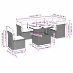 vidaXL Salon de jardin 6 Pièces avec coussins noir résine tressée