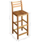 vidaXL Table et chaises de bar 7 Pièces Bois d'acacia massif