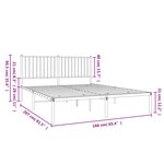 vidaXL Cadre de lit métal sans matelas et tête de lit blanc 160x200 cm