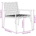 Chaises de jardin vidaXL 2 Pièces Noires 79x56x73 5 cm Rattan en polypropylène