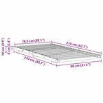 vidaXL Cadre de lit surélevé Marron cire 80 x 210 cm