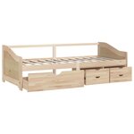 vidaXL Lit de repos 3 places sans matelas Bois de pin massif 90x200 cm